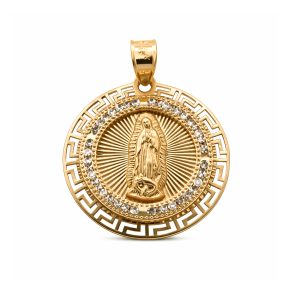 Dije Virgen de Guadalupe de Oro 10K con Zirconias 2.3 g