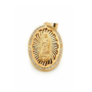 Dije Virgen de Guadalupe de Oro 10K con Zirconias 5 g