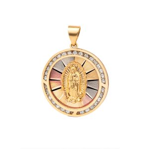 Dije Virgen de Guadalupe Oro 10K Circular 1.5 g